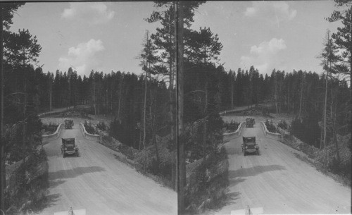 Chittenden Bridge With Traffic. Yellowstone