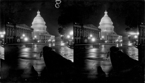 The Dome of the Capitol on a Rainy Night. Wash., D.C