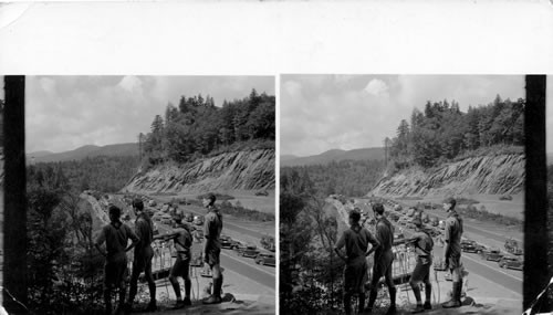 The Parking Place at Newfound Gap - Boy Scouts in foreground. (Great) Big Smoky Nat'l Park. N. Carolina