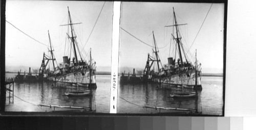 San Diego, California. U.S. gunboat Bennington after the explosion