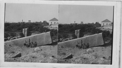 Colossal Building Stone Partially Quarried near Baalbec. Syria