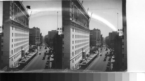 From top of Broadway Tunnel looking South on Broadway. Los Angeles Calif