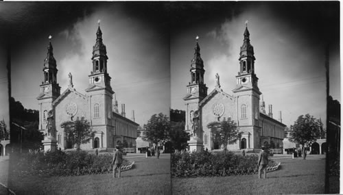 Basilica Ste. Anne de Beaupre, Quebec. Canada's. Miracle Working Shrine, Throng of Pilgrims. Canada