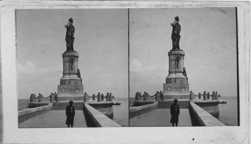 Statue of Ferdinand de Lesseps Overlooking Entrance to Suez Canal at Port Said, Egypt