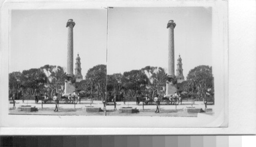 Hidalgo Monument. Cathedral Spire and Plaza, Agua Calientes. Mexico