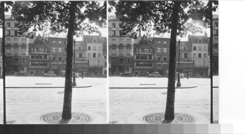 The stone marking the scene of the burning of Joan d' Arc. Rouen. France