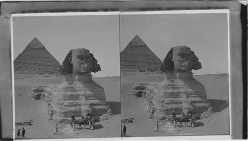 The Sphinx and Great Pyramid of Cephren, Egypt