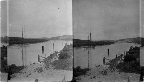 Cape Cod Canal, from Sagamore looking West, Mass