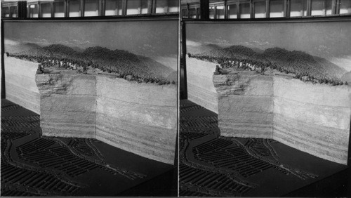 Model of coal mine showing the depths of the strata between the surface and the bottom where coal lies. Southern Institution, Wash. D.C