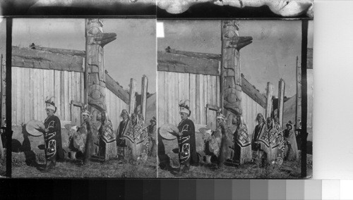 The Fantastic Potlatch dancers, Indian Village of Klinkwan, Alaska