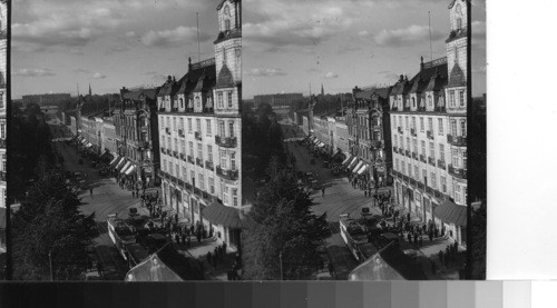 Karl Johans Gads from the Storthing building. Oslo, Norway