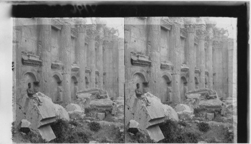 Interior of Temple of Jupiter. Baalbek, Palestine