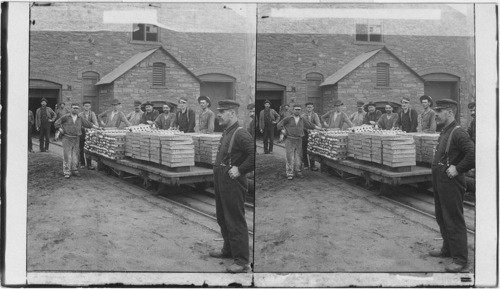 Plate and Ingot bar copper leaving Calumet and Heda smelters, Lake Linden, Michigan