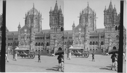 Portico of Victoria Station - Bombay, Finest in the world. India