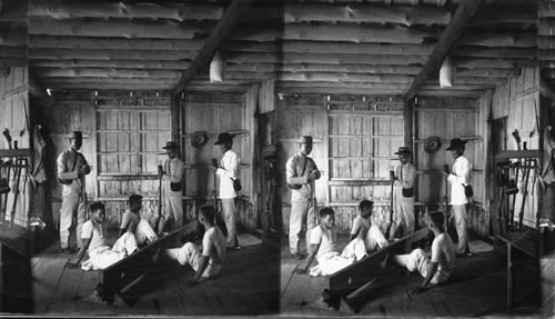 Filipino prisoners in the stocks