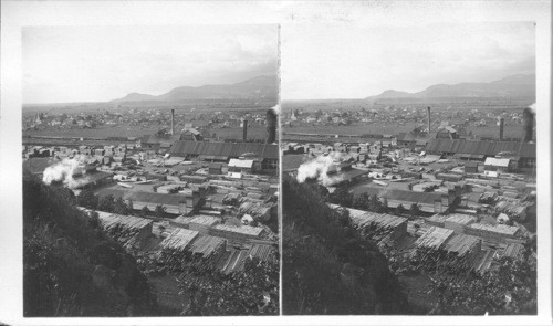 Looking over lumber yard and mill, N.W. down valley of the Williamette. Springfield, Oregon