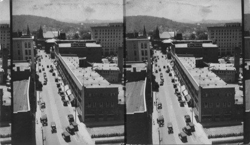 S.E. from Geo. Vanderbilt Hotel along Haywood St. and City of Asheville, N.C