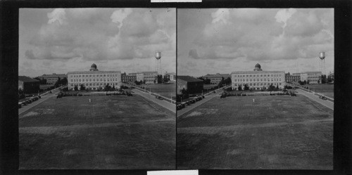 Overlooking the A & M campus from the new Administration Building. The dome looming up before the big square building in the foreground is the old administration building