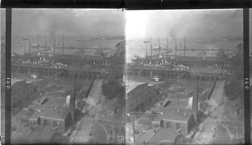 Overlooking the wharves at Newport News on the famous Hampton Roads, Virginia, Norfolk