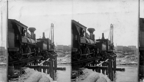 Wreck of the Rock Island Railroad Bridge, The Flood, Kansas City, Kan