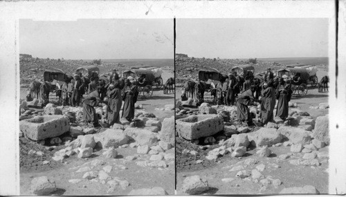 A wayside lunch by an ancient well on main caravan road across North Mesopotamia