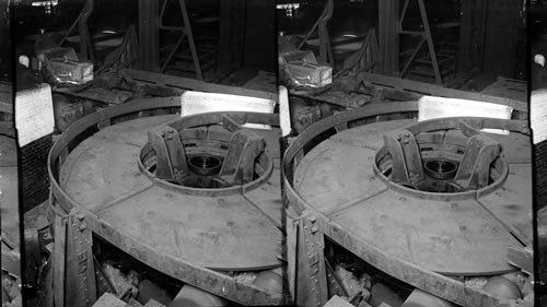 Ingots on turning table being returned to rolling mill. Homestead - Penna