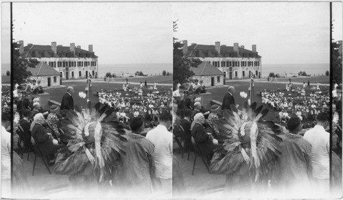 Hon. Herbert H. Lehman, Governor of the State of New York Speaking during Four-Nation Celebration at Niagara, Old Ft. Niagara, Sept. 1934