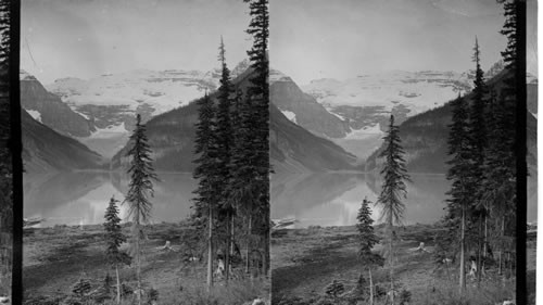 The placed waters of Lake Louise and Mt. Victoria, Rocky Mts. Alberta. Canada