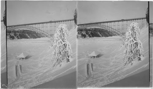 New Arch Bridge. A winter scene in Niagara Falls. New York