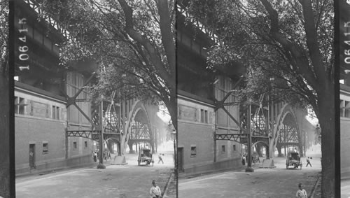 Manhattan St. Subway Station, Where the Tracks are Above Street Level. N.Y.C