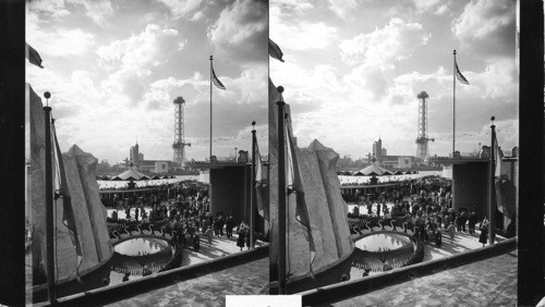 Down the Enchanted Island, Magic Mountain in foreground, Century of Progress, 1933