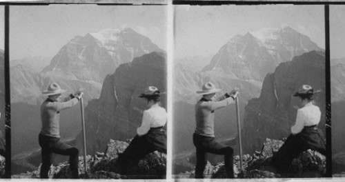 Mt. Temple (11,637 ft.) a stupendous peak of Rockies, Alberta, Canada