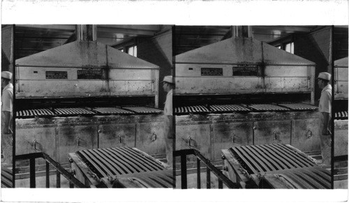 Ovens in which fig bars are baked. Zion, Ill