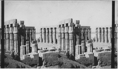 Grand Court and Pillar, Temple of Luxor, Thebes, Egypt