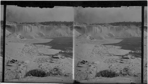 The Ice Bridge and American Falls, N.Y