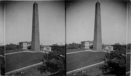 Bunker Hill Monument and Charlestown High School