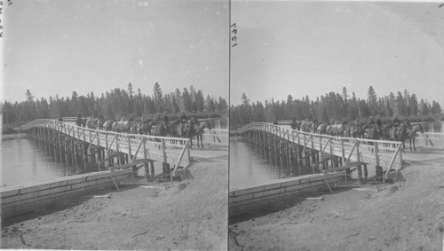 Bridge across Yellowstone River at Lake Outlet, Yellowstone National Park