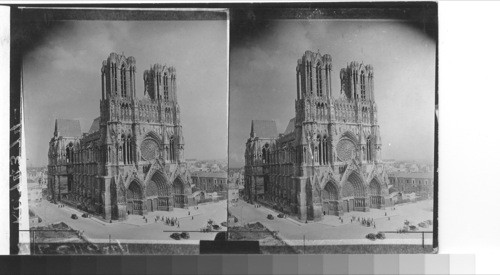 The beautiful cathedral of Reims, France