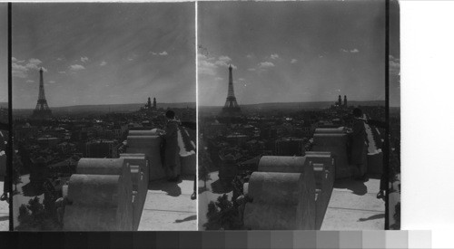 Eiffel Tower and the Trocadero from the Arch of Triumph. Paris, France