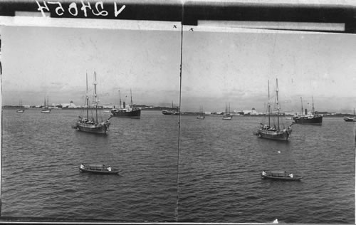 Manila Bay From Within The Breakwater, Across To Cathedral. P.I