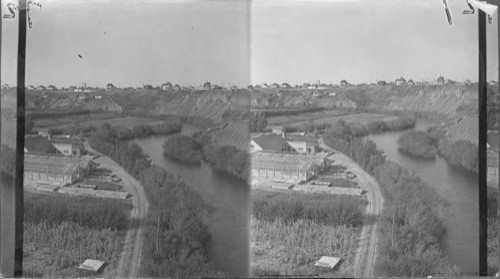 Looking N.W. in Moose Jaw (Sask) from C.N.R. Bridge