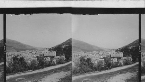 Bird’s eye view of Nablus, the Shechem of the Bible, Palestine