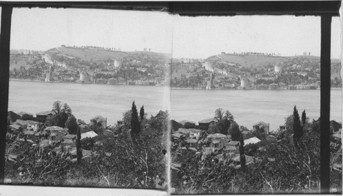 The Bosporus and Castle Rumili Hissar from the Asiatic Shore. Turkey