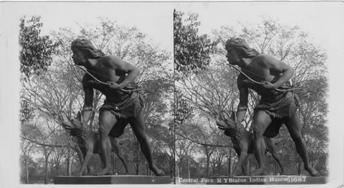 Statue of Indian Hunter, Central Park, N.Y. City. [1687]