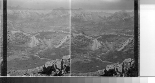 Bow River Valley from Top of Sulphur Mountain, Alberta, Canada