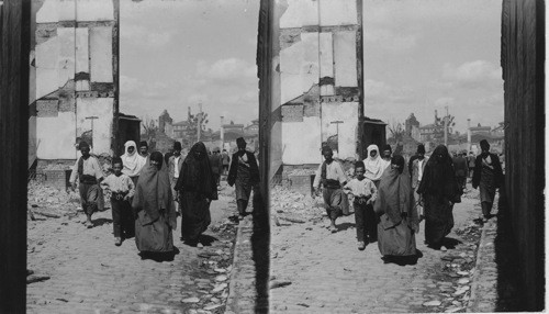 Refugees in Street. Turkey