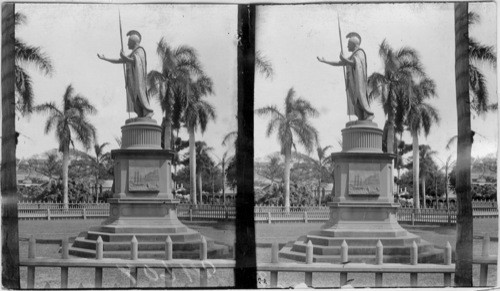 Statue of Kamehameha, the Most Famous Warrior and King of Hawaii. In Front of Judiciary Building Honolulu