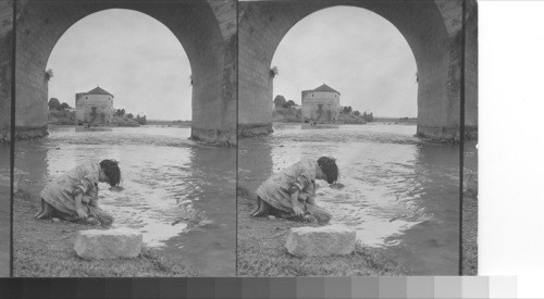 Washing clothes, the banks of the Guadalquivir, Cordoba, Spain