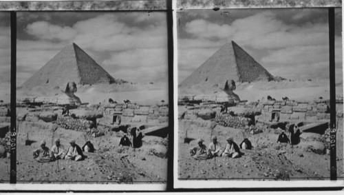 Ruins of Granite Temple, Sphinx and Pyramid, Gizeh, Egypt