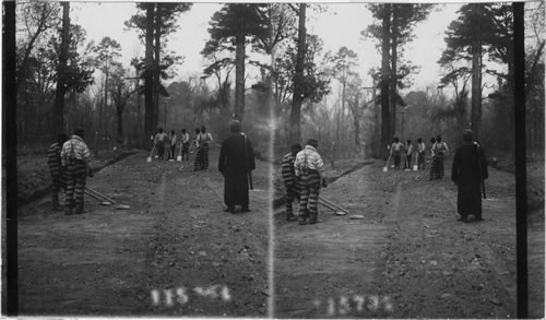 Negro convicts working with shovels. GA